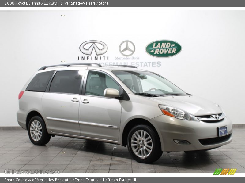 Silver Shadow Pearl / Stone 2008 Toyota Sienna XLE AWD