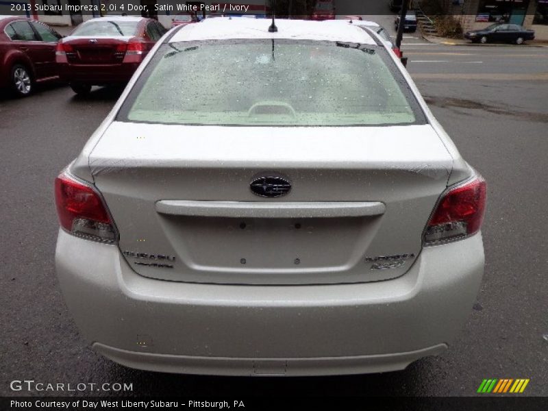Satin White Pearl / Ivory 2013 Subaru Impreza 2.0i 4 Door
