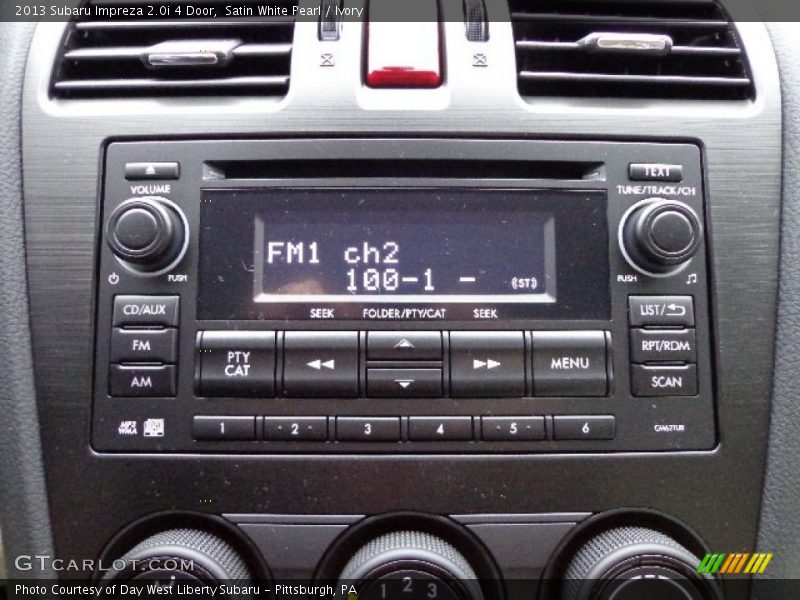 Audio System of 2013 Impreza 2.0i 4 Door