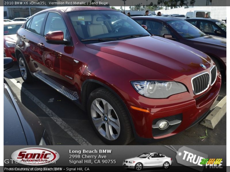 Vermilion Red Metallic / Sand Beige 2010 BMW X6 xDrive35i