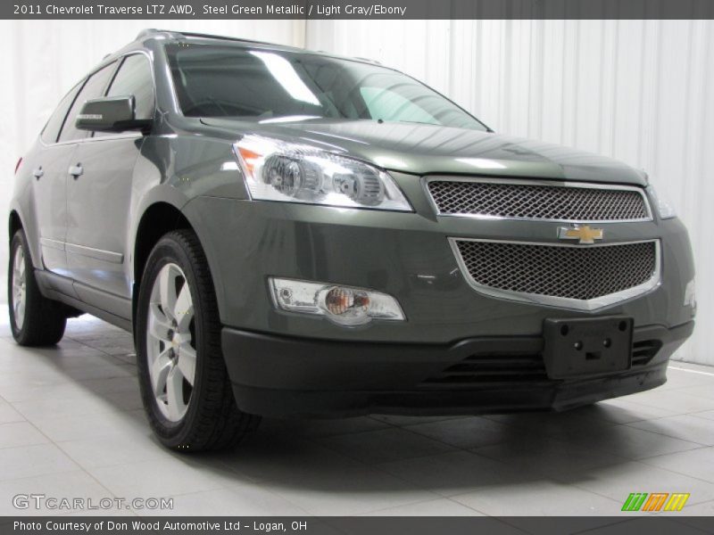 Steel Green Metallic / Light Gray/Ebony 2011 Chevrolet Traverse LTZ AWD