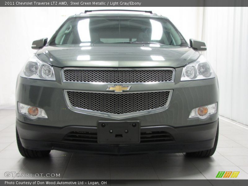 Steel Green Metallic / Light Gray/Ebony 2011 Chevrolet Traverse LTZ AWD