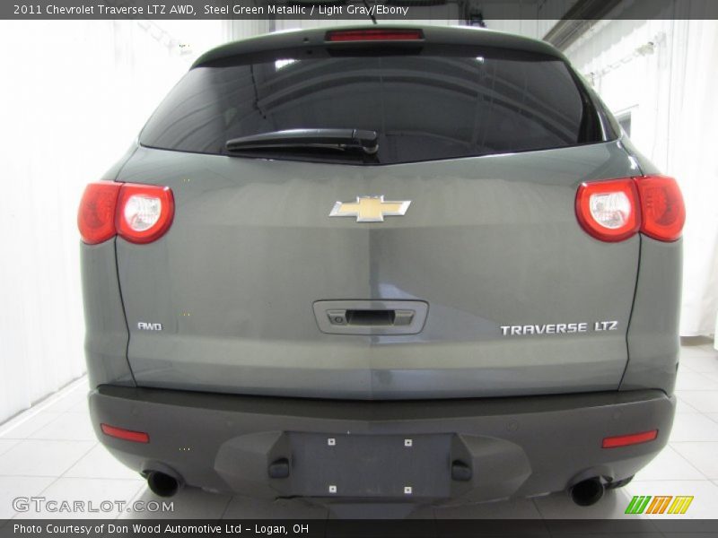 Steel Green Metallic / Light Gray/Ebony 2011 Chevrolet Traverse LTZ AWD
