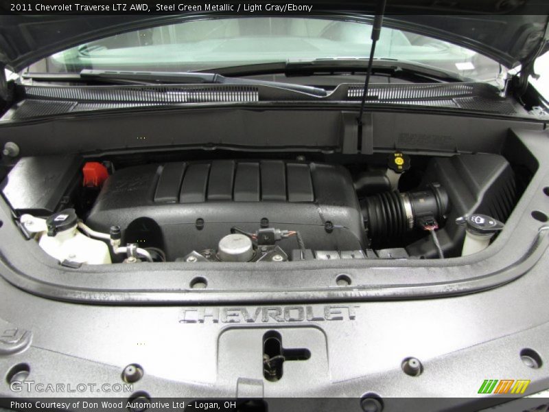 Steel Green Metallic / Light Gray/Ebony 2011 Chevrolet Traverse LTZ AWD