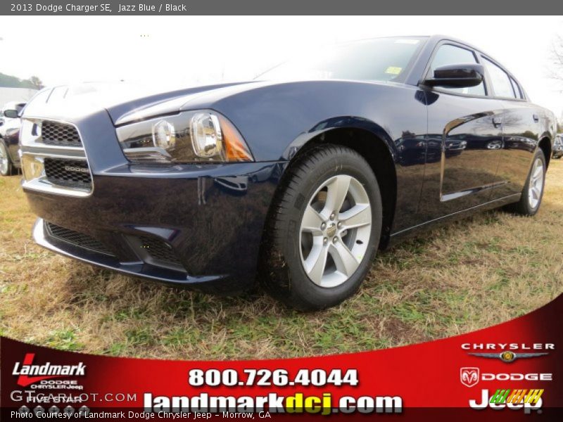 Jazz Blue / Black 2013 Dodge Charger SE