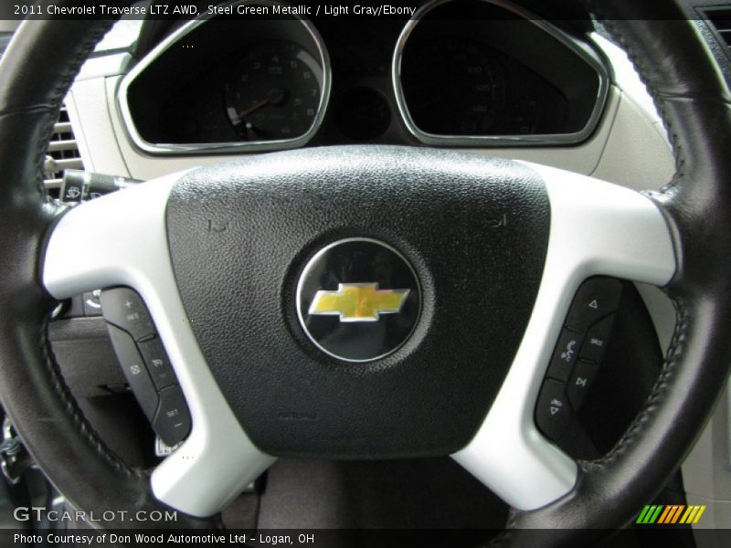 Steel Green Metallic / Light Gray/Ebony 2011 Chevrolet Traverse LTZ AWD