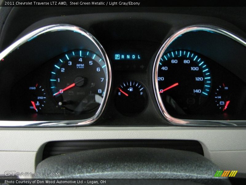 Steel Green Metallic / Light Gray/Ebony 2011 Chevrolet Traverse LTZ AWD