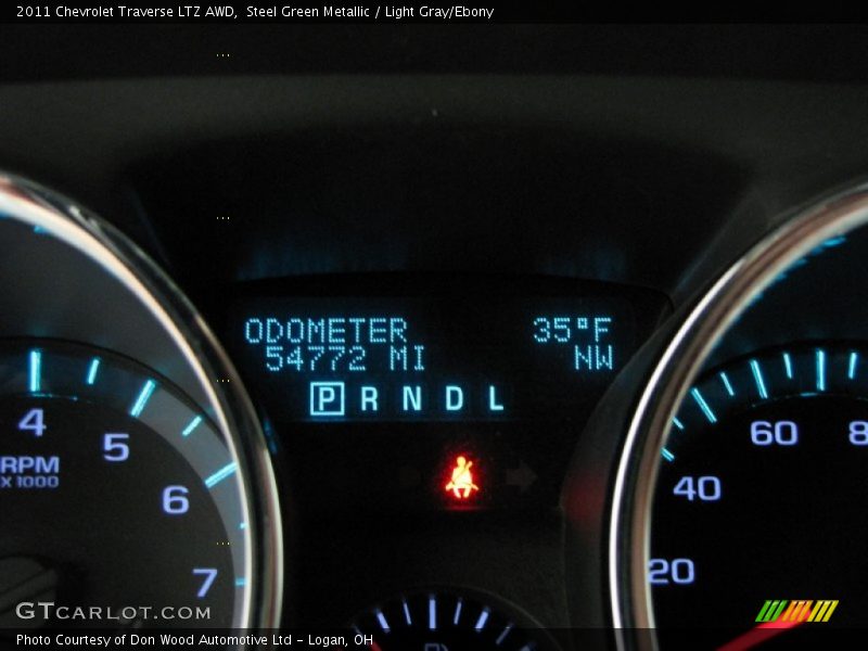 Steel Green Metallic / Light Gray/Ebony 2011 Chevrolet Traverse LTZ AWD