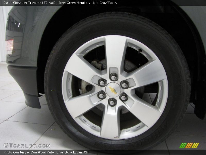 Steel Green Metallic / Light Gray/Ebony 2011 Chevrolet Traverse LTZ AWD