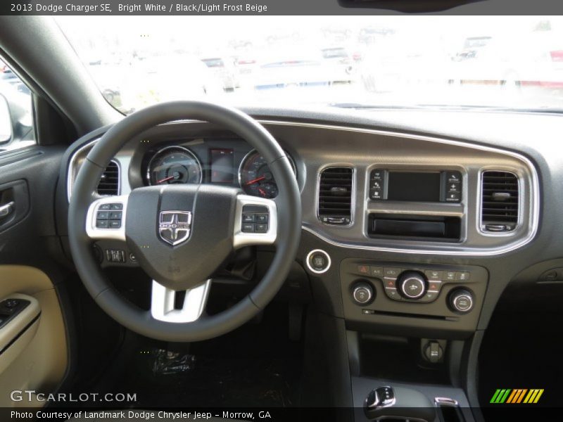 Bright White / Black/Light Frost Beige 2013 Dodge Charger SE