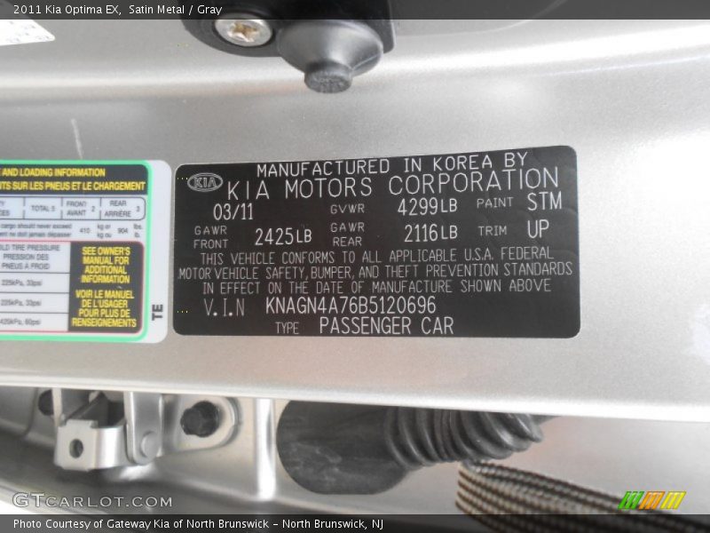 Satin Metal / Gray 2011 Kia Optima EX