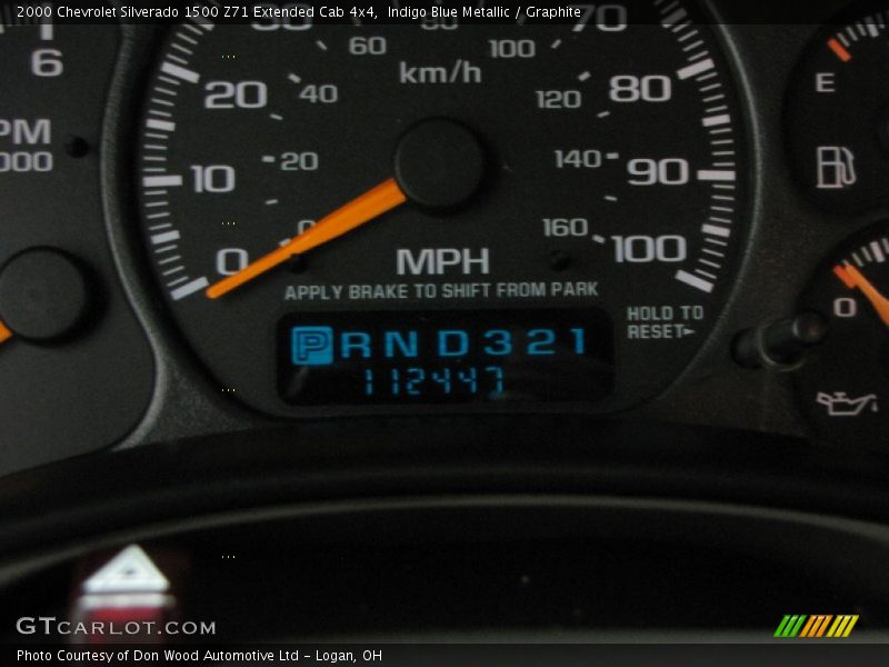 Indigo Blue Metallic / Graphite 2000 Chevrolet Silverado 1500 Z71 Extended Cab 4x4