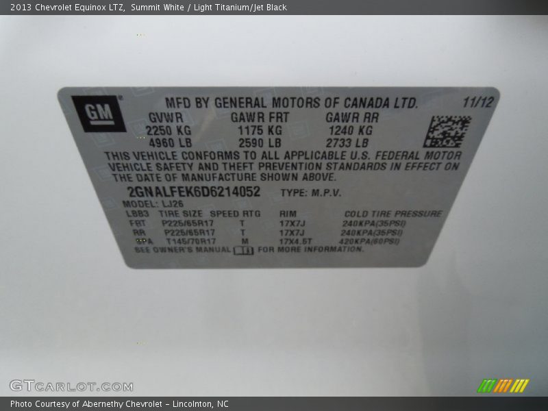 Summit White / Light Titanium/Jet Black 2013 Chevrolet Equinox LTZ