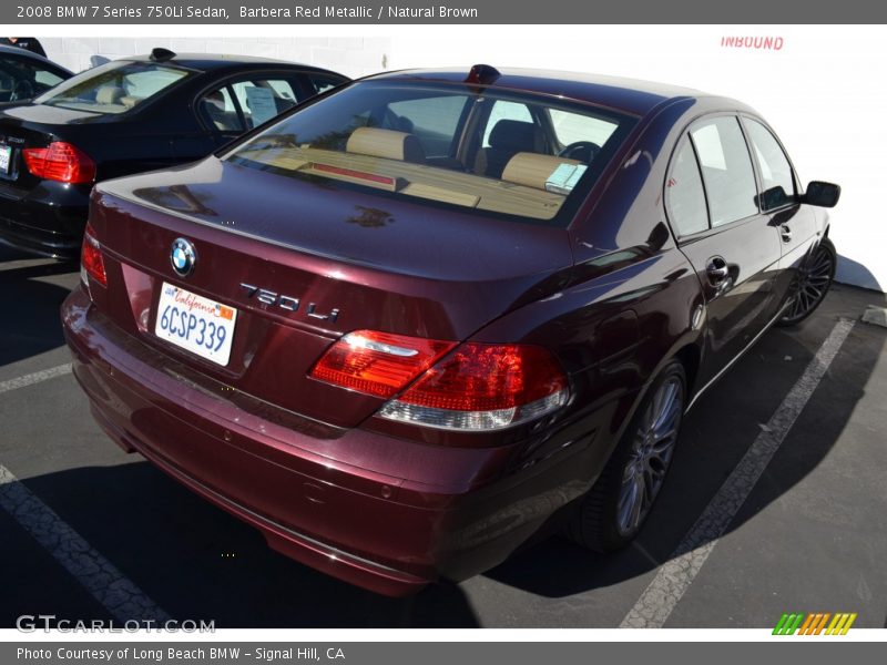 Barbera Red Metallic / Natural Brown 2008 BMW 7 Series 750Li Sedan
