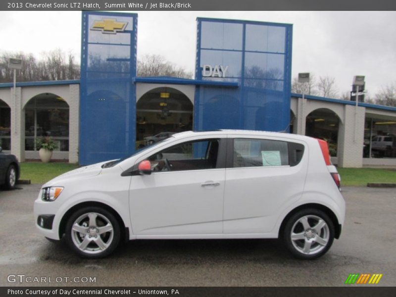 Summit White / Jet Black/Brick 2013 Chevrolet Sonic LTZ Hatch