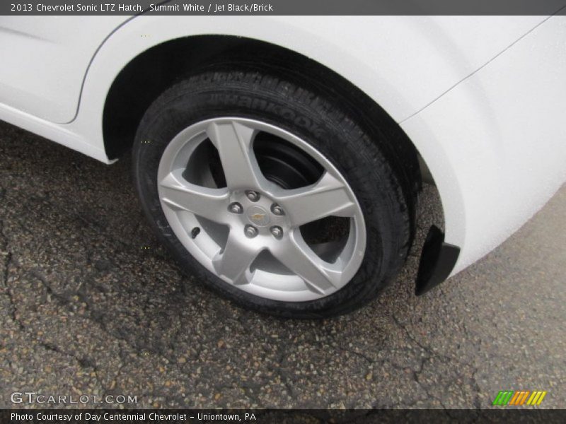 Summit White / Jet Black/Brick 2013 Chevrolet Sonic LTZ Hatch