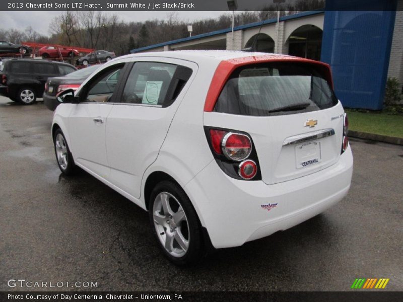 Summit White / Jet Black/Brick 2013 Chevrolet Sonic LTZ Hatch