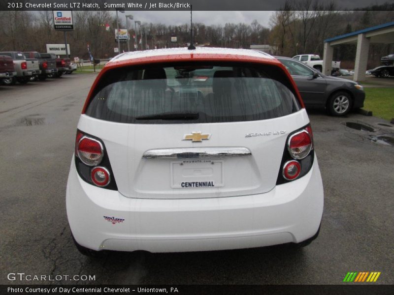 Summit White / Jet Black/Brick 2013 Chevrolet Sonic LTZ Hatch