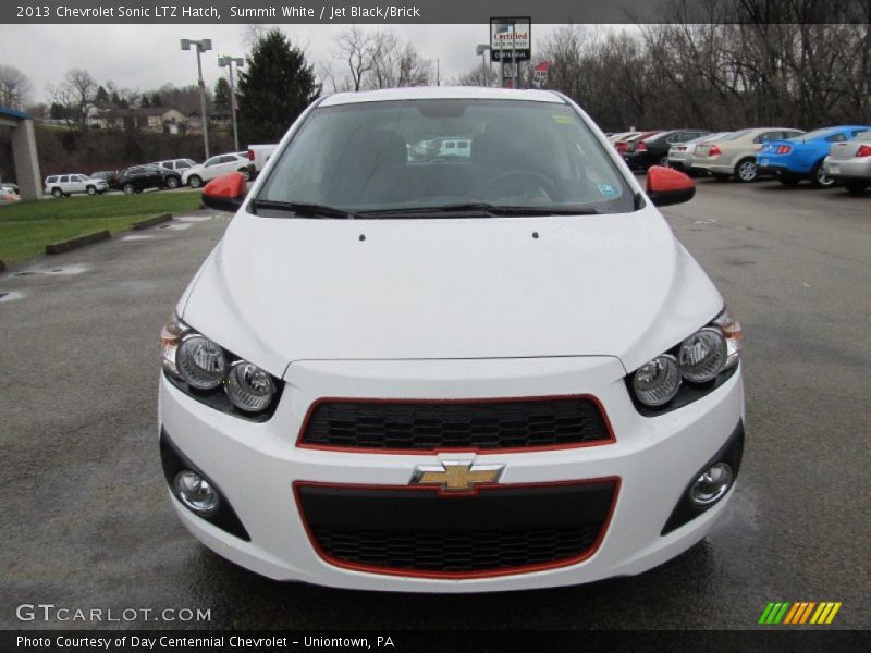 Summit White / Jet Black/Brick 2013 Chevrolet Sonic LTZ Hatch