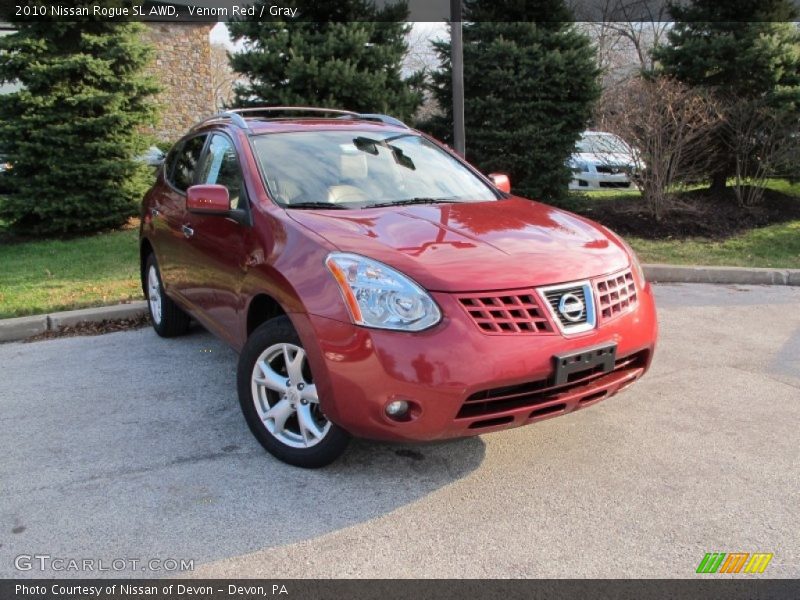 Venom Red / Gray 2010 Nissan Rogue SL AWD