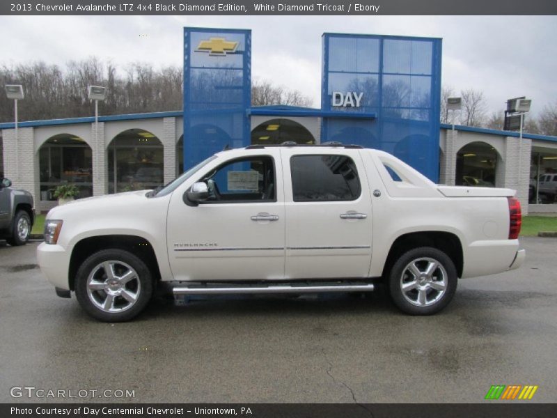 White Diamond Tricoat / Ebony 2013 Chevrolet Avalanche LTZ 4x4 Black Diamond Edition