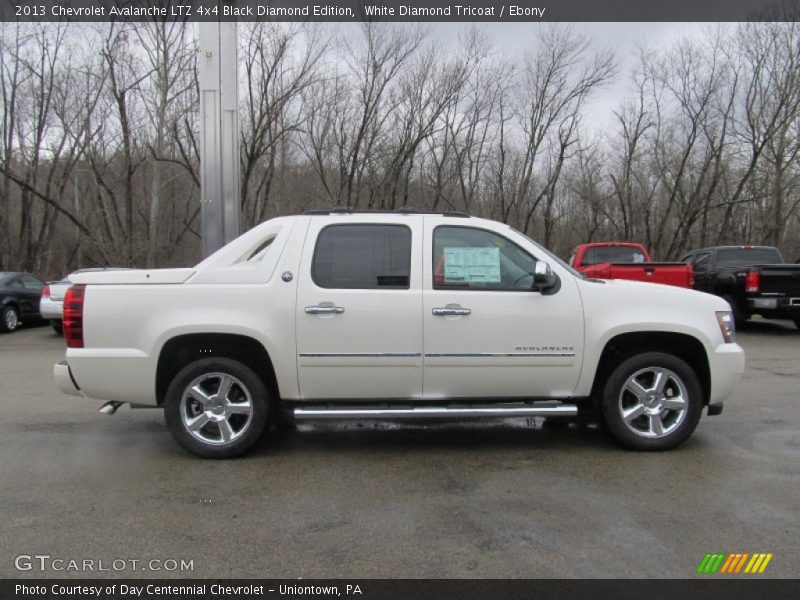 White Diamond Tricoat / Ebony 2013 Chevrolet Avalanche LTZ 4x4 Black Diamond Edition