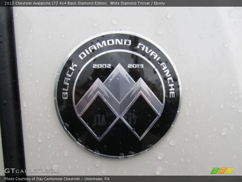 White Diamond Tricoat / Ebony 2013 Chevrolet Avalanche LTZ 4x4 Black Diamond Edition