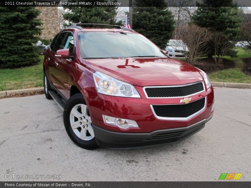 Red Jewel Metallic / Ebony/Ebony 2011 Chevrolet Traverse LT