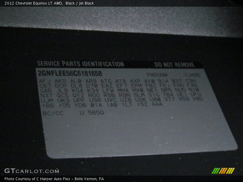 Black / Jet Black 2012 Chevrolet Equinox LT AWD