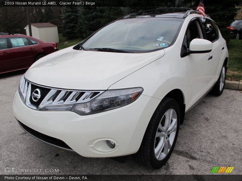 Glacier Pearl / Beige 2009 Nissan Murano LE AWD