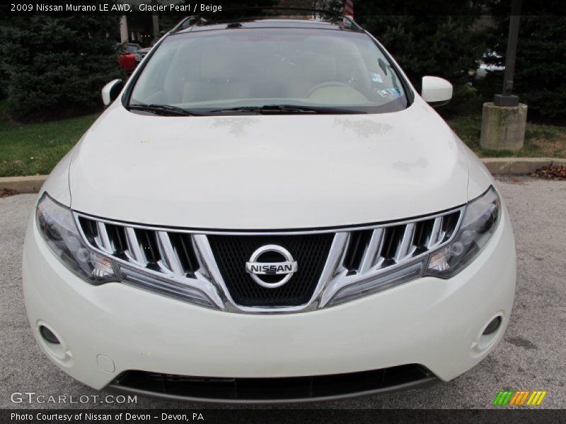 Glacier Pearl / Beige 2009 Nissan Murano LE AWD