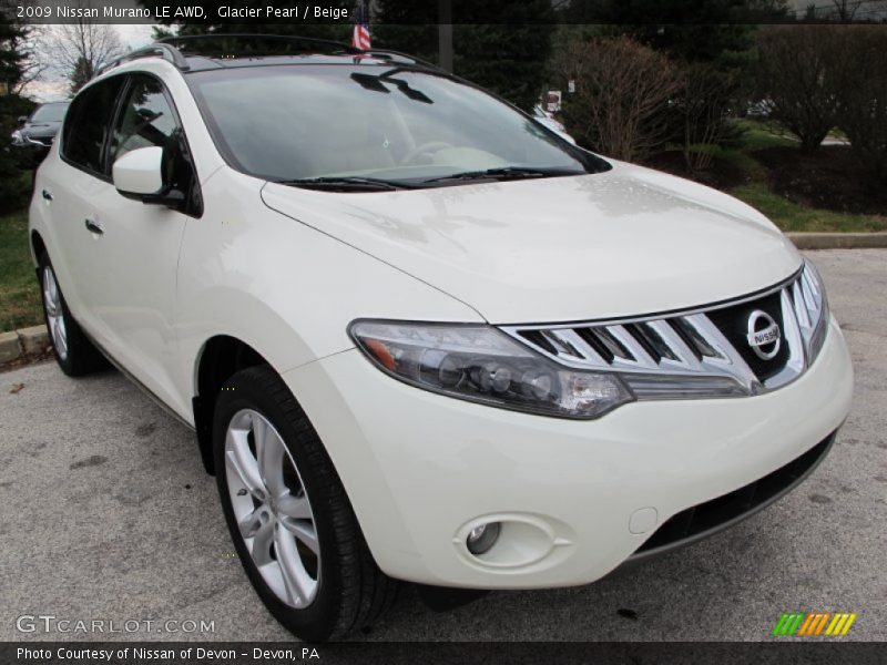 Glacier Pearl / Beige 2009 Nissan Murano LE AWD