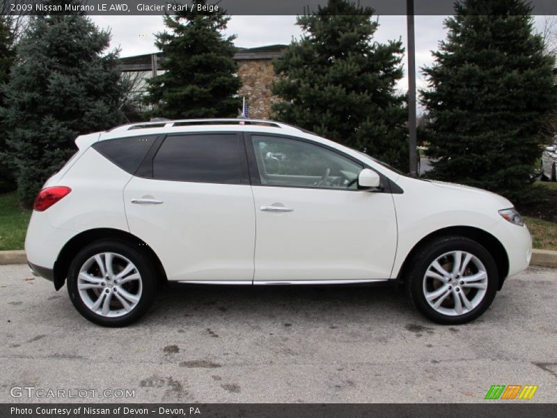 Glacier Pearl / Beige 2009 Nissan Murano LE AWD