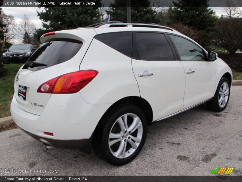 Glacier Pearl / Beige 2009 Nissan Murano LE AWD