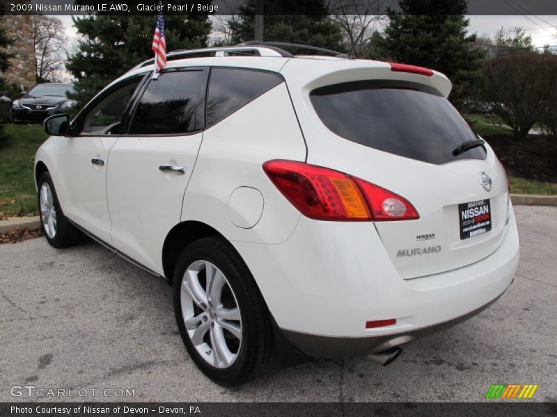 Glacier Pearl / Beige 2009 Nissan Murano LE AWD