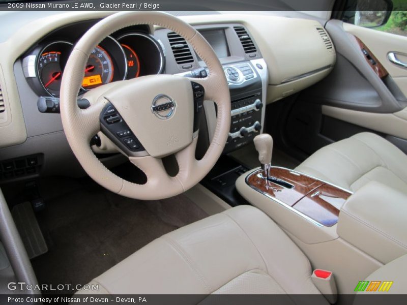 Glacier Pearl / Beige 2009 Nissan Murano LE AWD