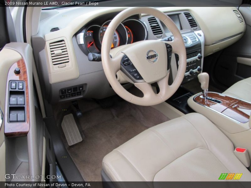 Glacier Pearl / Beige 2009 Nissan Murano LE AWD