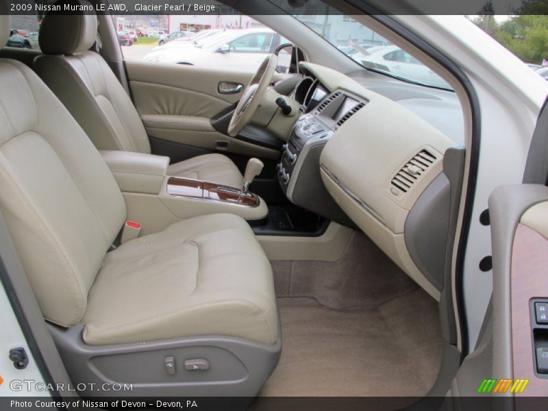 Glacier Pearl / Beige 2009 Nissan Murano LE AWD