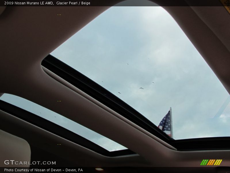 Glacier Pearl / Beige 2009 Nissan Murano LE AWD