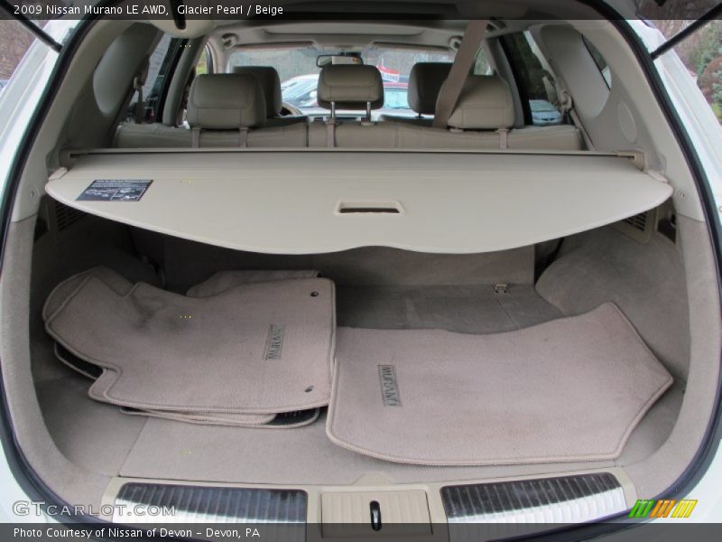 Glacier Pearl / Beige 2009 Nissan Murano LE AWD
