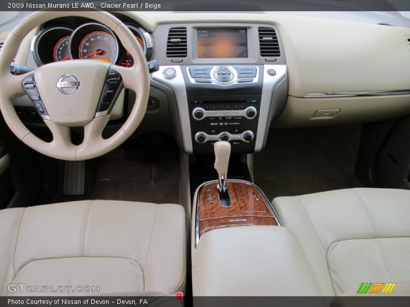 Glacier Pearl / Beige 2009 Nissan Murano LE AWD