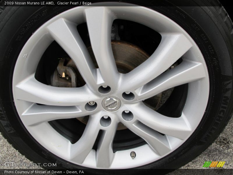 Glacier Pearl / Beige 2009 Nissan Murano LE AWD