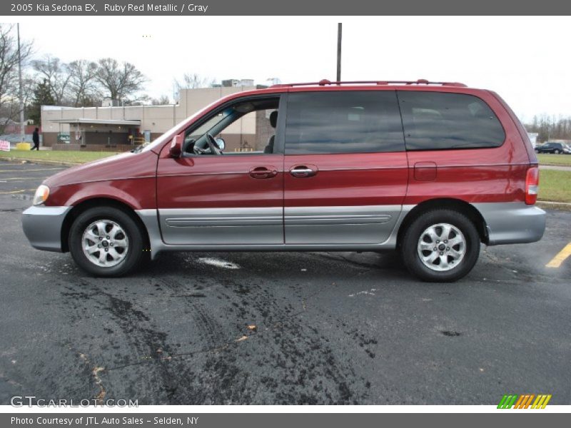 Ruby Red Metallic / Gray 2005 Kia Sedona EX