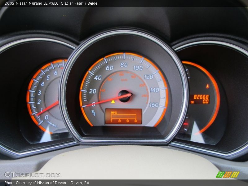 Glacier Pearl / Beige 2009 Nissan Murano LE AWD