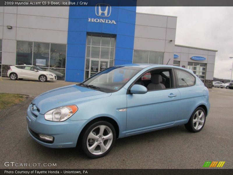 Ice Blue / Gray 2009 Hyundai Accent GS 3 Door