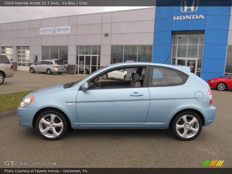 Ice Blue / Gray 2009 Hyundai Accent GS 3 Door