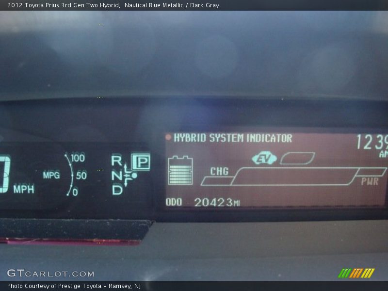 Nautical Blue Metallic / Dark Gray 2012 Toyota Prius 3rd Gen Two Hybrid