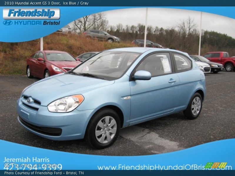 Ice Blue / Gray 2010 Hyundai Accent GS 3 Door