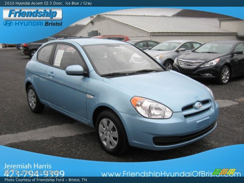 Ice Blue / Gray 2010 Hyundai Accent GS 3 Door