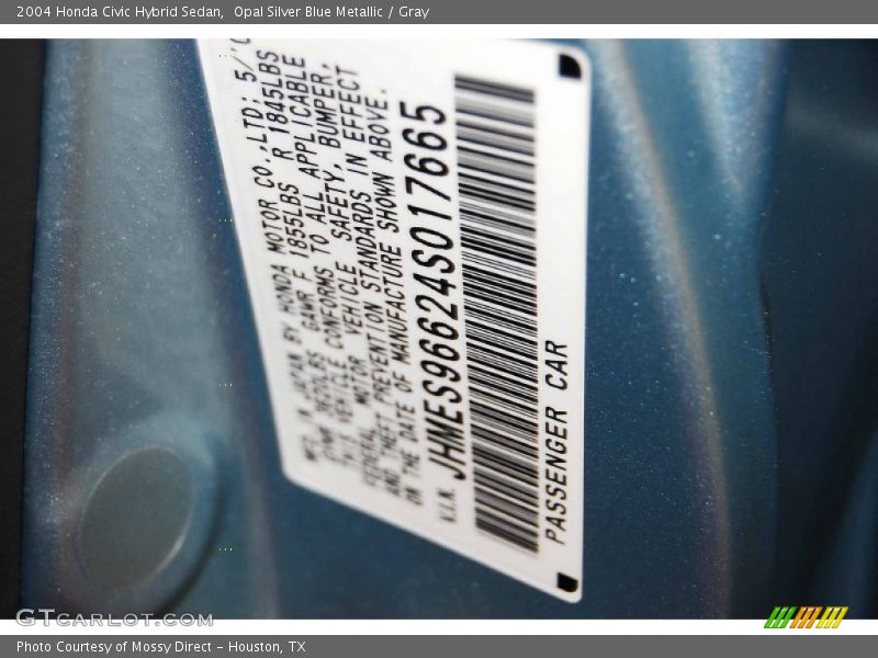 Opal Silver Blue Metallic / Gray 2004 Honda Civic Hybrid Sedan